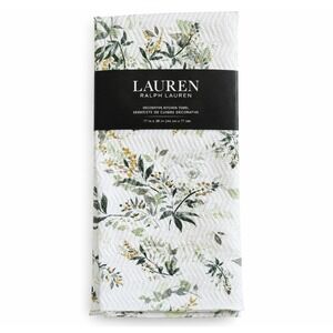Lauren Ralph Lauren Floral Kitchen Towels Set Botanical Green White 2 Pack NWT